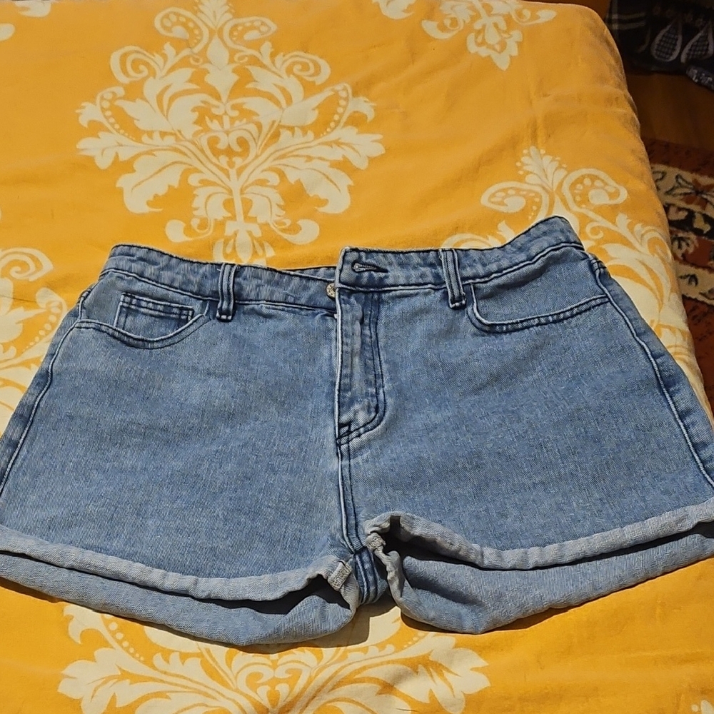 Shein Denim Shorts With Roll Hems